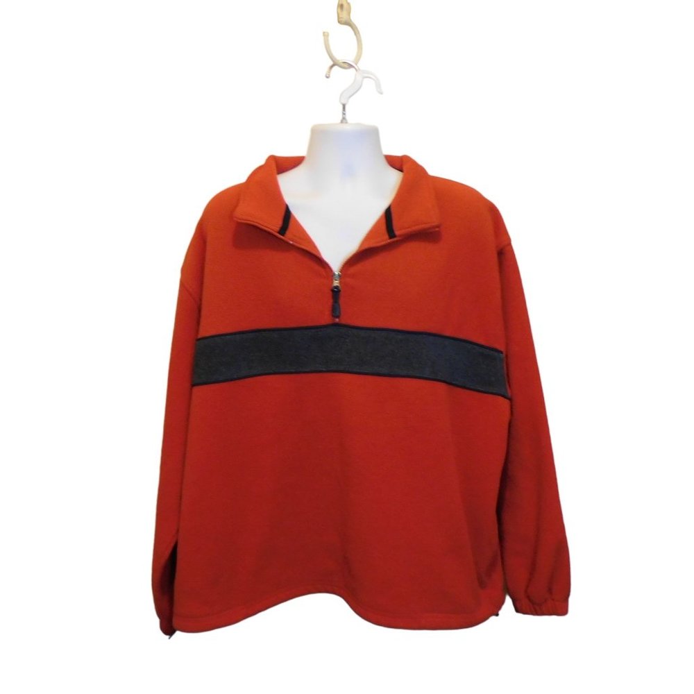 Men's Sonoma Sport Sweater 1/4 Zip Sz. XL RN# 73277 Red/Gray - Picture 2 of 7